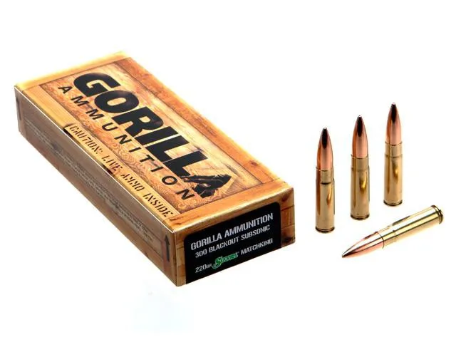 Gorilla Ammunition 300BLK Subsonic 220gr Sierra Matchking 20rd