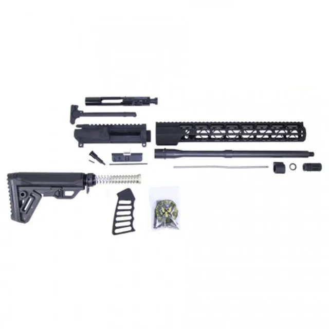 Guntec USA AR-15 Complete 5.56 Upper Receiver w/o Lower Parts Kit N.6 15in Air-Lok M-LOK Handguard MLS Gen 2 Stock Assembly Carbine Length .750 Gas