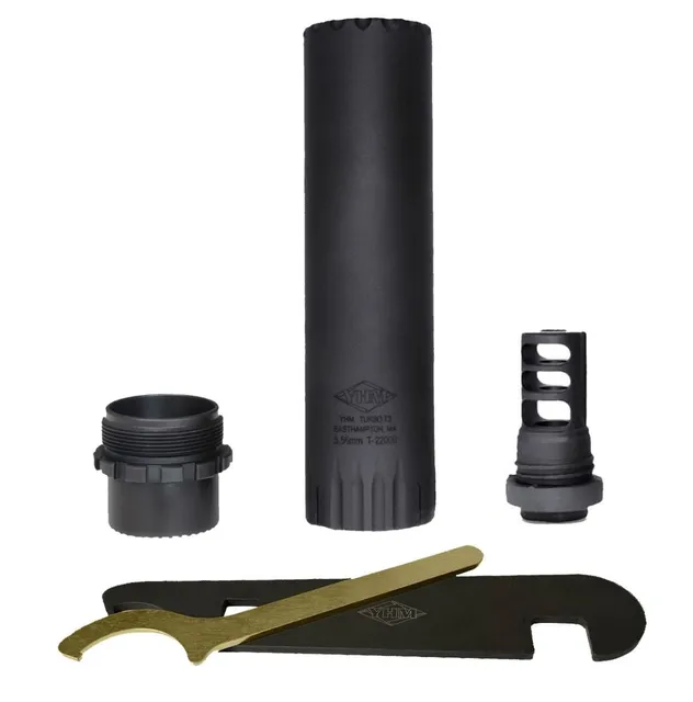 YHM Turbo T3 556mm Rifle Suppressor with Muzzle Brake