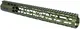 Guntec USA Air Lite M-LOK System Free Floating Handguard With Monolithic Top Rail 15in Anodized Green