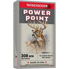 Winchester X3086 Power-Point 308 Winchester 180 Grain Power Point, 20 Rounds