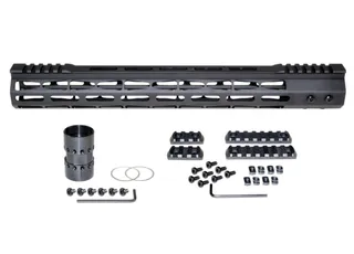 Presma AR-10 LR 308 Super Light M-LOK Series Free Float Handguards with Partial Top Rail 15in DPMS Low Profile Black