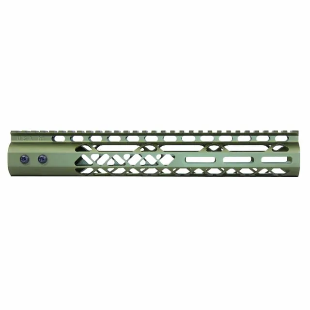 Guntec USA Air Lite M-LOK Free Floating Handguard w/Monolithic Top Rail 12in Green