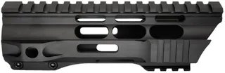 JE Machine Tech M-LOK Free Float Slant Cut Quad Rail Handguard 7in No Anti-Rotation Tabs Black
