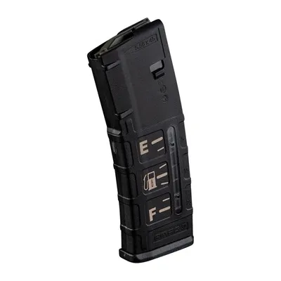 AR-15 Laser Engraved Pmag Gen2 MOE 30rd - AR-15 223/5.56 30rd Polymer Magazine, Black, Fuel Level