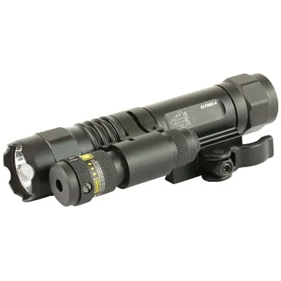 Leapers UTG Accushot Flashlight Fits Picatinny LED Weapon Flashlight with Adjustable Red Laser QD Mount, Black