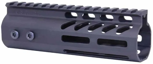 Guntec USA 6in Ultra Lightweight Thin M-LOK Free Floating Handguard w/ Monolithic Top Rail Anodized Black