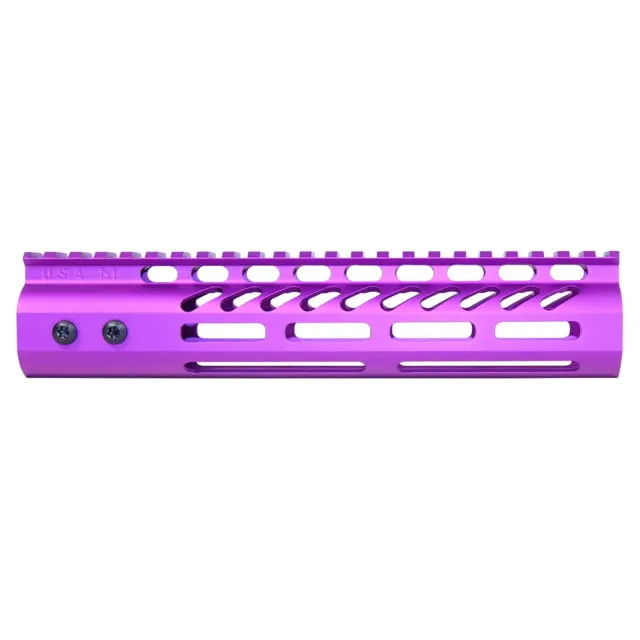 Guntec USA Ultra Lightweight Thin M-LOK System Free Floating Handguard w/Monolithic Top Rail 9in Purple