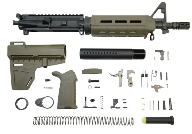 PSA 10.5" 5.56 NATO 1/7" Phosphate Shockwave MOE EPT Pistol Kit, Olive Drab Green - 5165449182