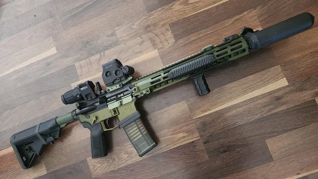 OD Green BCM / Aero M4E1 13.9-inch with Geissele MK8 and HUXWRX Flow