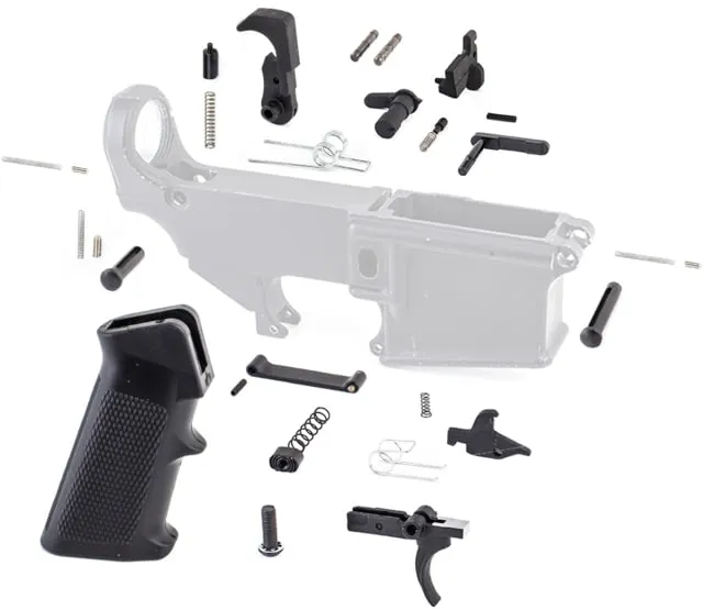 Tiger Rock AR-15 Lower Parts Kit w/ Standard Grip & Trigger Guard Black