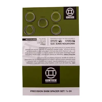 Suppressors Shim Kit For Mounting Flash Hiders 7.62mm (5/8-24)