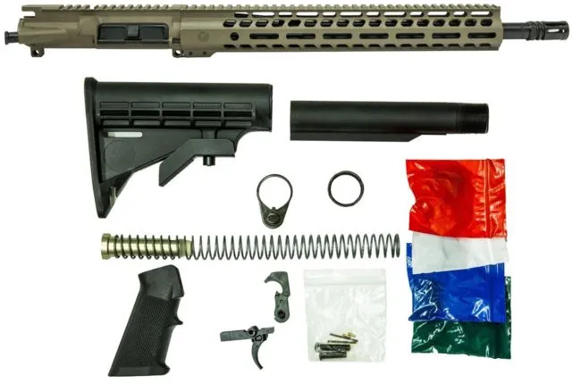 Ghost Firearms Upper Receiver Rifle Lower Parts Kit .300 Blackout 16in Pistol 4150 Moly Steel Barrel 1-8 Twist 14in M-LOK Free Float Hand Guard A2