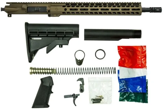 Ghost Firearms Upper Receiver Rifle Lower Parts Kit 5.56mm 16in Carbine 4150 Moly Steel Barrel 1-7 Twist 14in M-LOK Free Float Hand Guard A2 Flash