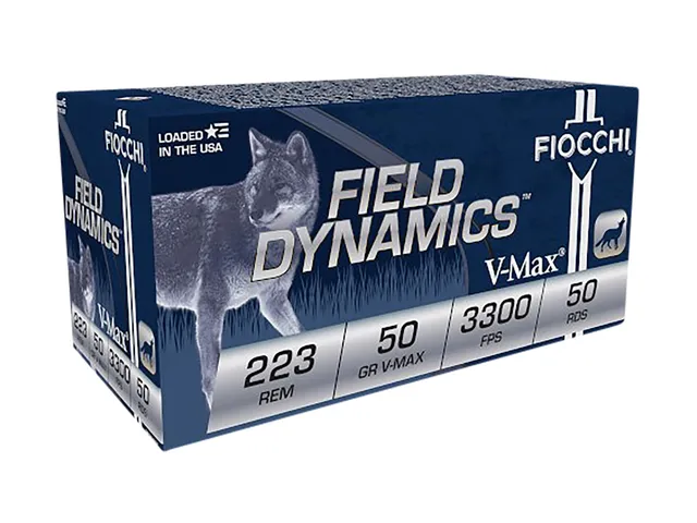 Fiocchi Field Dynamics .223 Remington 50gr V-MAX Ammo, 50rds