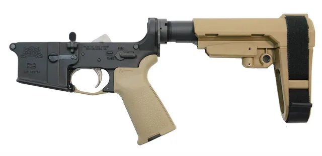 PSA AR-15 Complete MOE EPT Pistol Lower with SBA3 Brace - No Magazine - FDE - 5165448421