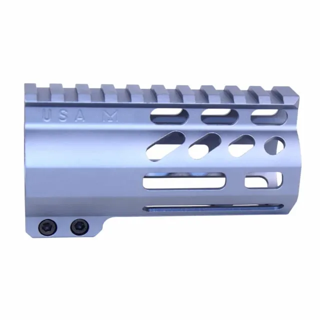 Guntec USA AirLok Series M-LOK Compression Free Floating Handguard w/Monolithic Top Rail 4in Grey