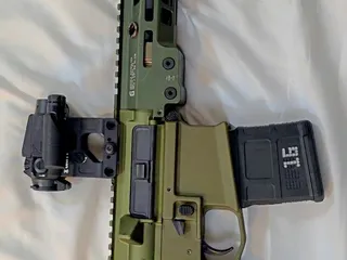 "Green Meanie" 10.3-inch DD Barrel on a Griffin MK2 Green