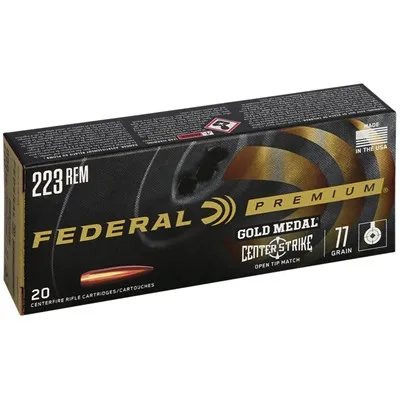 Gold Medal Premium 223 Remington 77gr Centerstrike Open Tip Match 20/Box