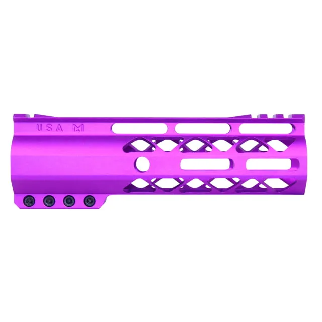 Guntec USA AIR-LOK Series AR-15 M-LOK Compression Free Floating Handguard w/ Monolithic Top Rail Gen 2 7in Anodized Purple