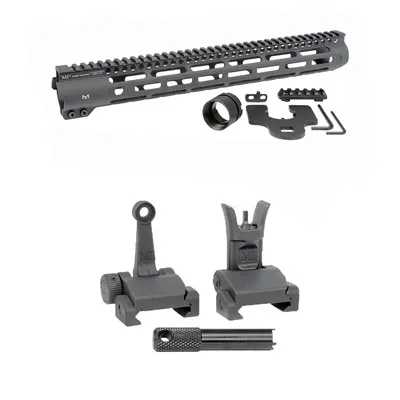 15" Slim Line Handguard W/ Flip-Up Combat Sights