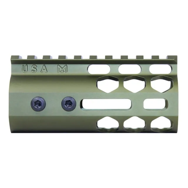 Guntec USA Air Lite Series Honeycomb M-LOK Free Floating Handguard w/ Monolithic Top Rail 4in Anodized Green