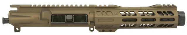 Grid Defense Complete Upper Receiver 9mm 9x19 Para 5.5 inch 4150 Light HBAR Barrel 1-10 Twist 7 inch Octagon M-LOK Rail Dimpled Flash Can Burnt Bronze