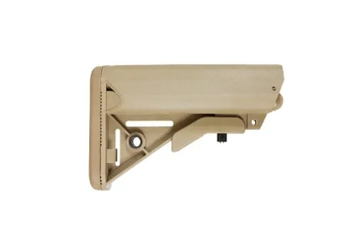 NBS SOPMOD Mil-Spec Adjustable AR-15 Stock w/ Battery Storage - Tan