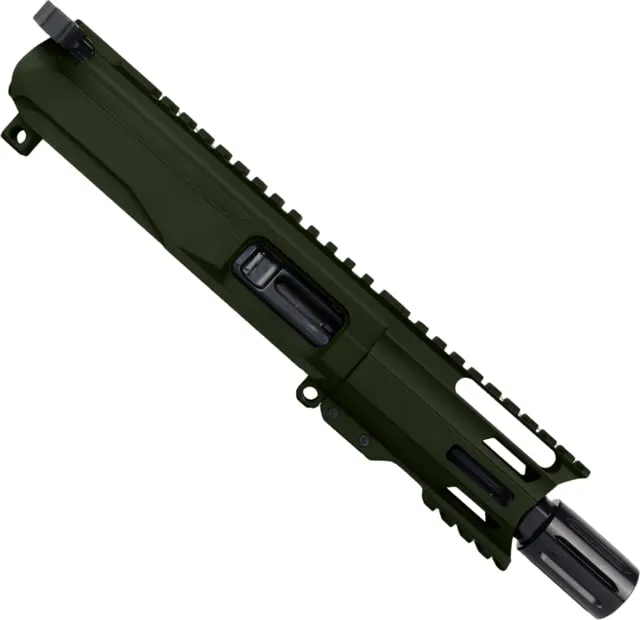 ABC RIFLE COMPANY AR9 9mm Luger Pistol Billet 4in Barrel M-LOK Handguard Complete Upper Receiver w/BCG And Charging Handle Cerakote Olive Drab Green