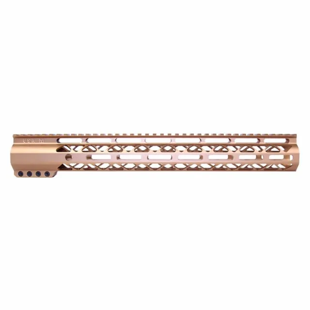 Guntec USA AirLok Series M-LOK Compression Free Floating Handguard w/Monolithic Top Rail 15in Bronze