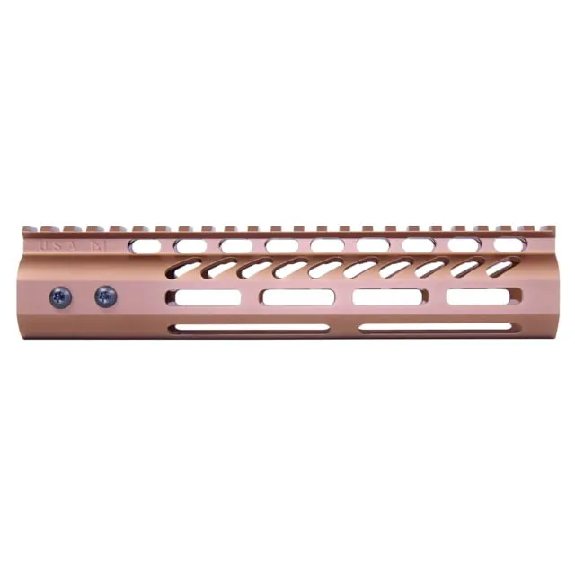 Guntec USA Ultra Lightweight Thin M-LOK System Free Floating Handguard w/Monolithic Top Rail 9in Bronze