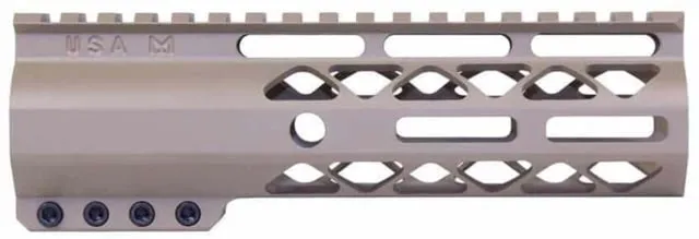 Guntec USA AR-15 7in Air-Lok Series M-LOK Compression Free Floating Handguard w/ Monolithic Top Rail Flat Dark Earth
