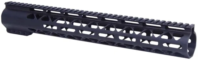 Guntec USA AR-308 15in Air-Lok Series M-LOK Compression Free Floating Handguard w/ Monolithic Top Rail Anodized Black