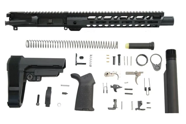PSA 10.5" Carbine-Length 5.56 NATO 1/7 Nitride 12" Slant M-LOK MOE EPT SBA3 Pistol Kit - 5165448877