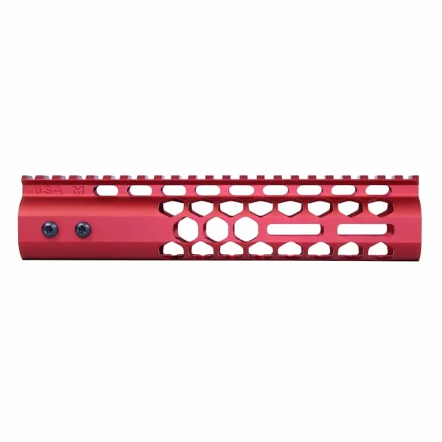 Guntec USA Air Lite Honeycomb Series M-LOK Free Floating Handguard w/Monolithic Top Rail 9in Red