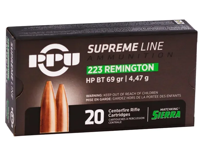 PPU USA Supreme Line .223 Remington 69 gr BTHP 10rds Rifle Ammo