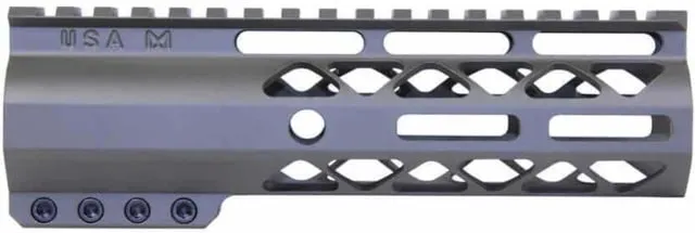 Guntec USA AR-15 7in Air-Lok Series M-LOK Compression Free Floating Handguard w/ Monolithic Top Rail OD Green