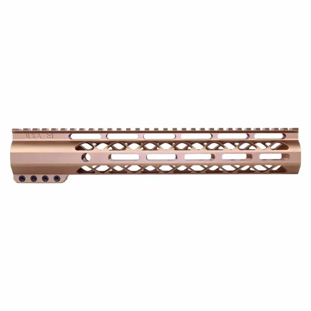 Guntec USA AirLok Series M-LOK Compression Free Floating Handguard w/Monolithic Top Rail 12in Bronze