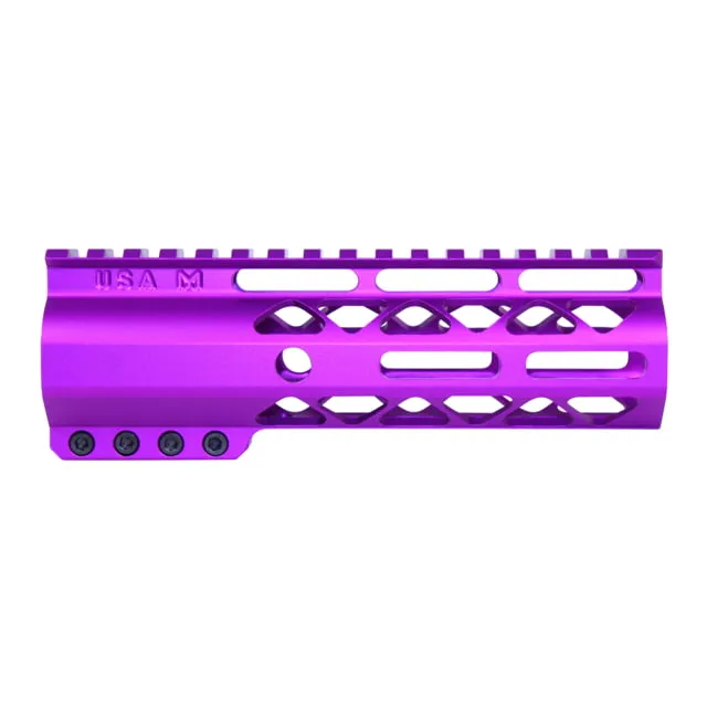 Guntec USA AIR-LOK Series AR-15 M-LOK Compression Free Floating Handguard w/ Monolithic Top Rail 6.75in Anodized Purple