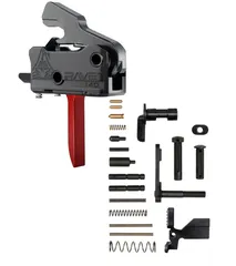 RISE Armament RAVE 140 w/ AR-15 Lower Parts Kit Flat 3.5lb Black/Red