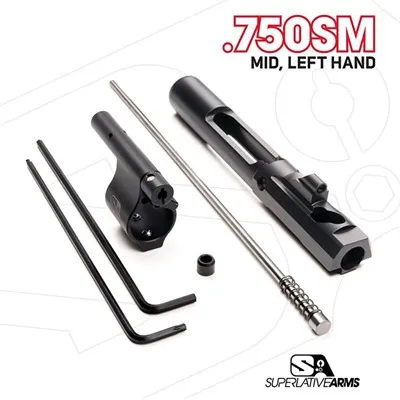 Adjustable Left Hand AR-15 Adj Piston System W/Solid .750" Gas Block Midlength LH