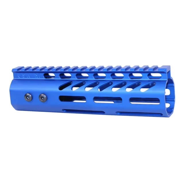 Guntec USA .308 Caliber Ultra Lightweight Thin M-LOK System Free Floating Handguard w/Monolithic Top Rail 7in Anodized Blue