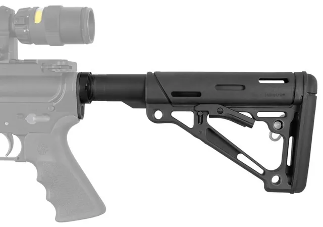 Hogue OverMolded Reinforced Polymer Collapsible Buttstock for AR-15/M-16 Mil-Spec Rifles, Black
