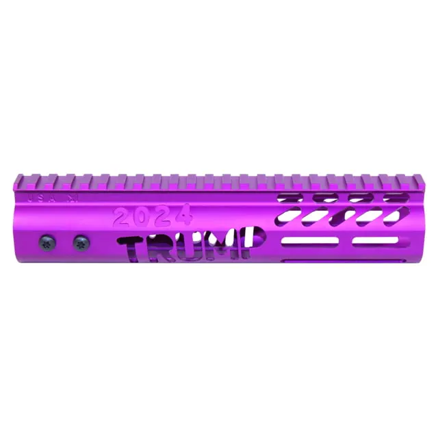 Guntec USA Trump Series Limited Edition M-LOK System Free Floating Handguard w/ Monolithic Top Rail 9in Anodized Purple