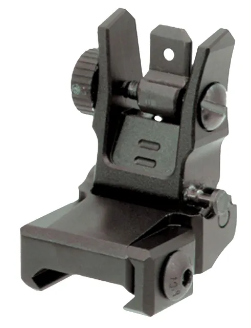 Leapers UTG Low-Profile Rear 1-Piece Flip-Up Sight w/ Dual Aiming Aperture for AR-15 Style Rifle