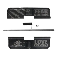 Tiger Rock AR-15 Dust Cover w/ Fear Nothing and Love Everything Engraving Black Small