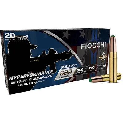 Boat Tail Hyperformance SBR Enhance 300 BLK 220gr Nosler Ptbt 20/Box