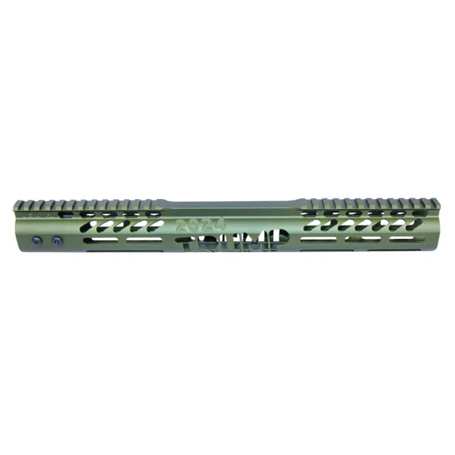 Guntec USA Trump Series Limited Edition M-LOK System Free Floating Handguard w/ Monolithic Top Rail 15in Anodized Green