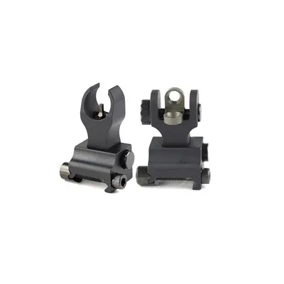 Folding Manual Front (HK) & Rear (A2) Sight Combo Picatinny Black