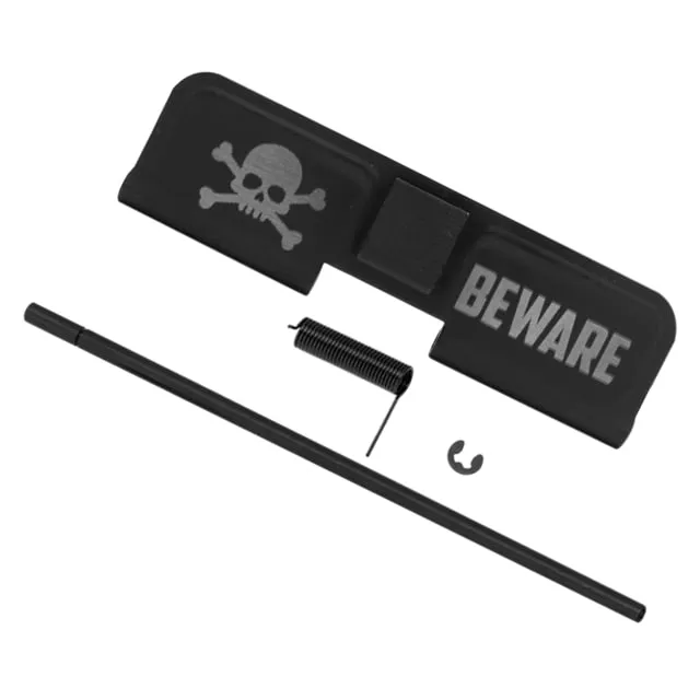 Tiger Rock AR-15 Ejection Port Cover & Dust Cover Assembly Beware Skull and Crossbones Black Small